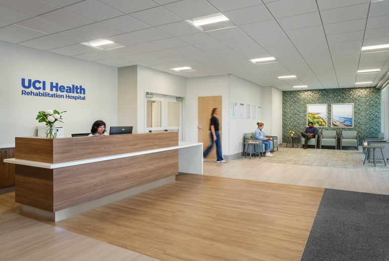 UCI Health Rehabilitation Hospital — interior designed by Taylor Design — photography by Pavel Bendov / ArchExplorer